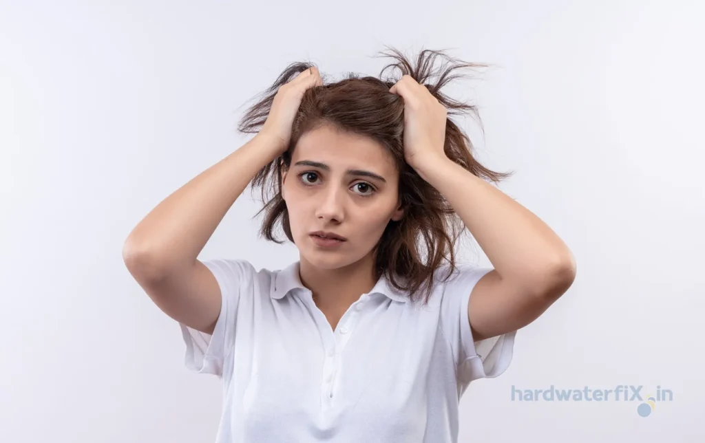 Rough feeling hair after a shower in hard water